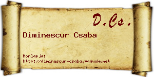 Diminescur Csaba névjegykártya