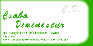 csaba diminescur business card